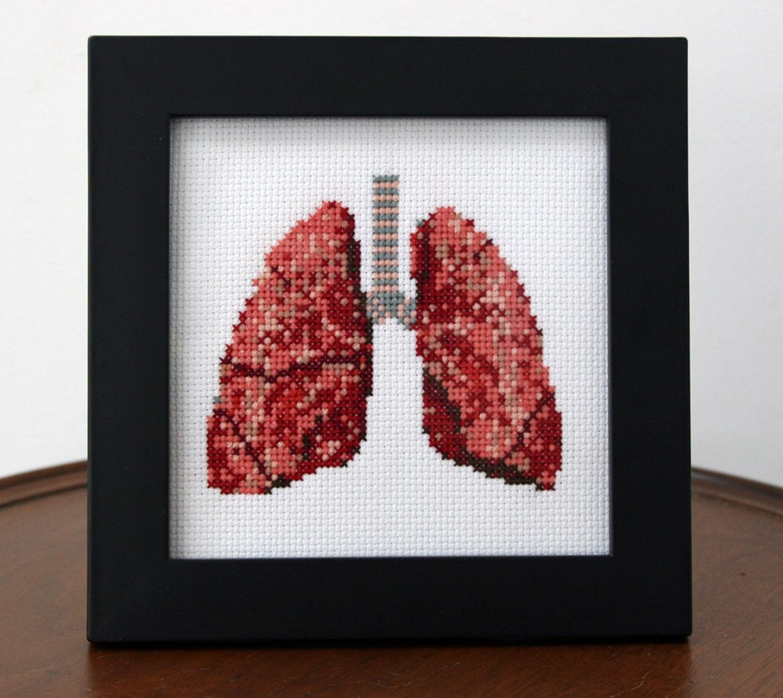 DIY Lungs .pdf Original Cross Stitch Pattern Instant Etsy