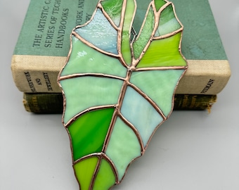 2 PATTERNS: Stained Glass Alocasia Leaf