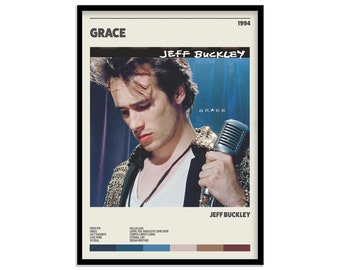 Jeff Buckley - Grace - Retro Music Poster Print - Frame Not Included