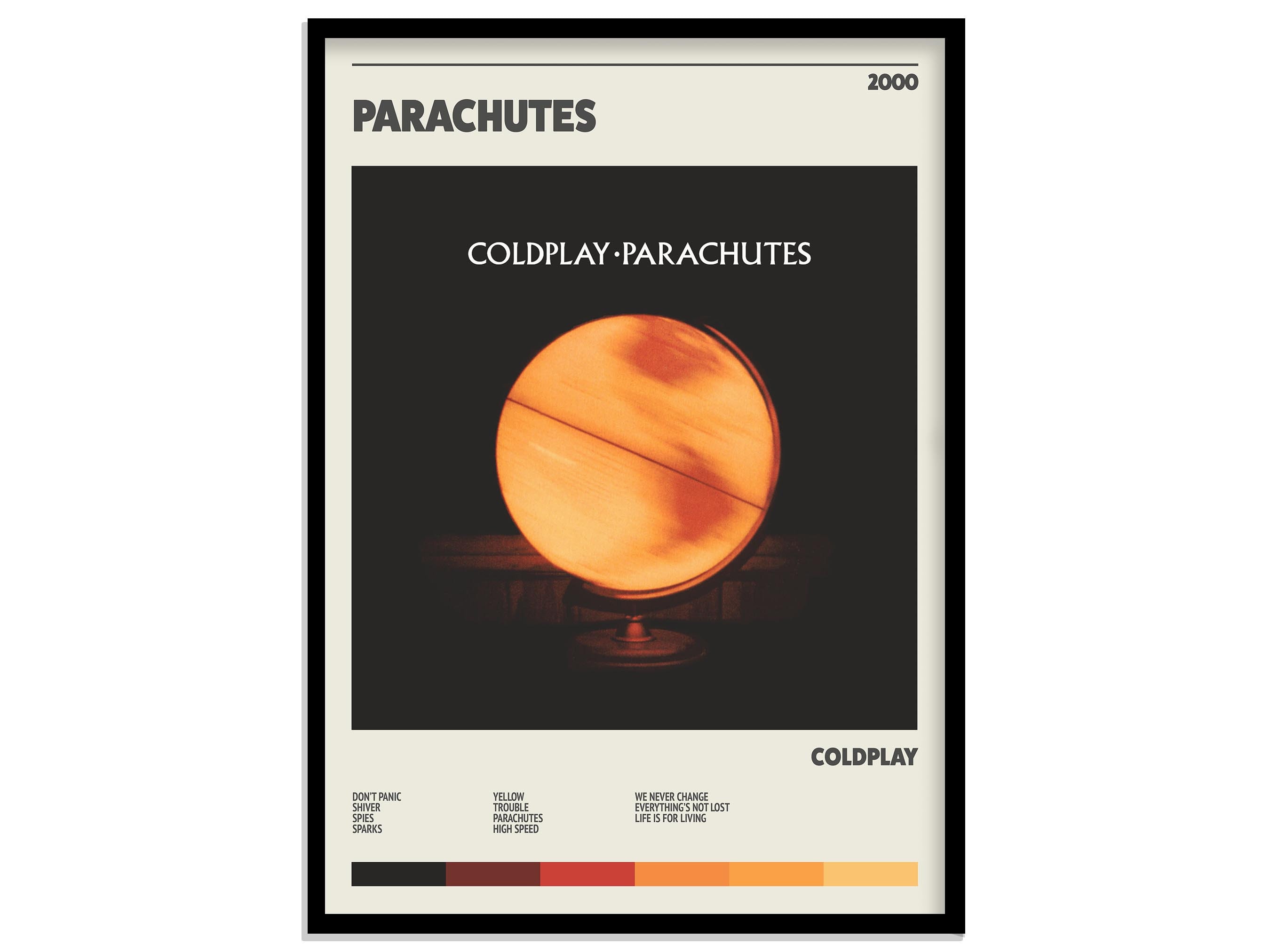 Coldplay Parachutes Retro Music Poster Print Frame Not Included - Etsy ...