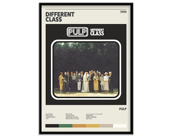 Pulp - Different Class - Retro Music Poster Print - Frame Not Included