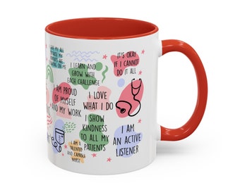 Nurse Mug, Affirmation Mug, Mental Health Mug, 11oz Nurse Daily Affirmations Mug Sublimation, Nurse
