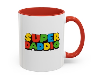 Father's Day Gift Mug, Super Daddio Mug, Funny Dad Ceramic Mug, Super Dad Gift Mug, Gamer Daddy Mug, Father's Day Mug, Birthday Gift Dad Mug