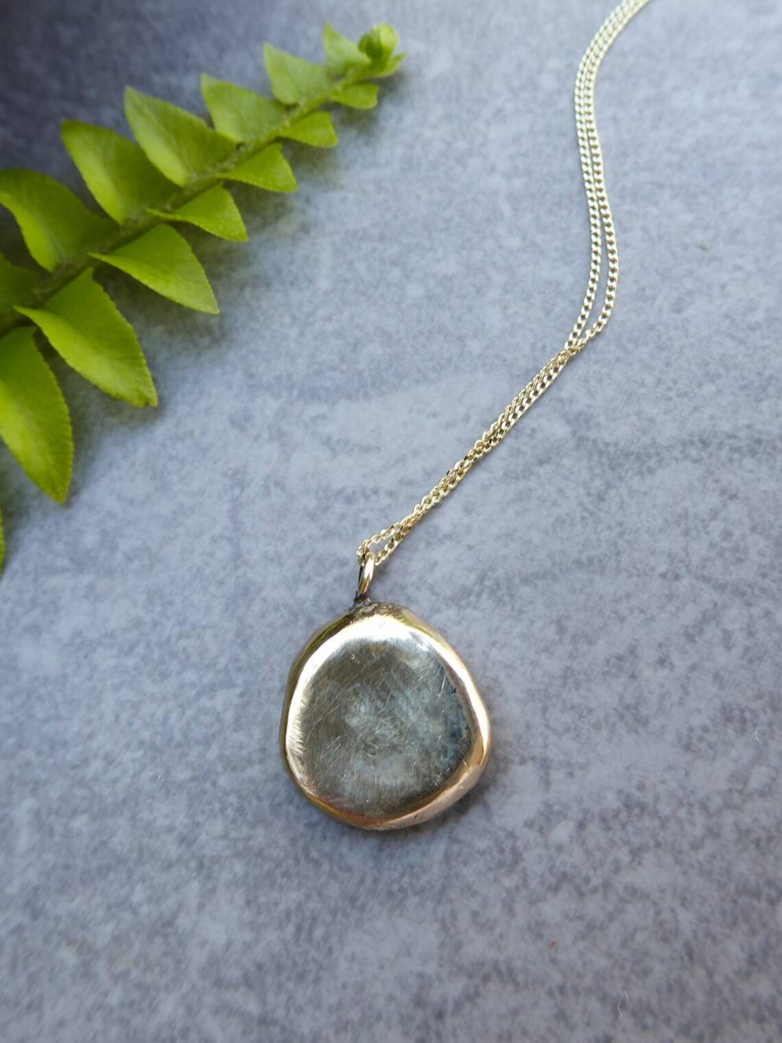 Sustainable Jewelry Ethical pebble pendant recycled gold Etsy