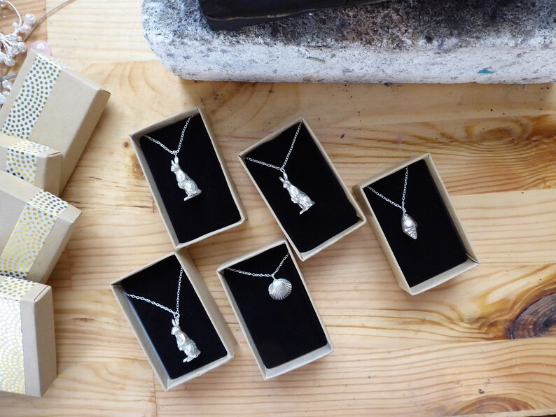 Silver Bunny Necklace Bunny Jewelry Easter Gift Animal image 7