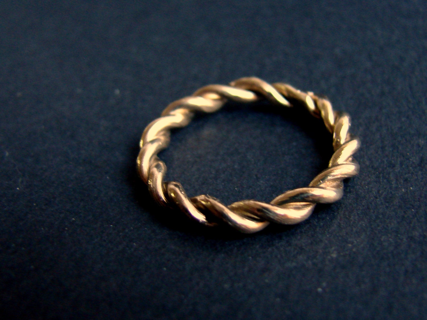 14k Solid Gold Twisted Ring Unisex Ring Wedding Band Men Etsy