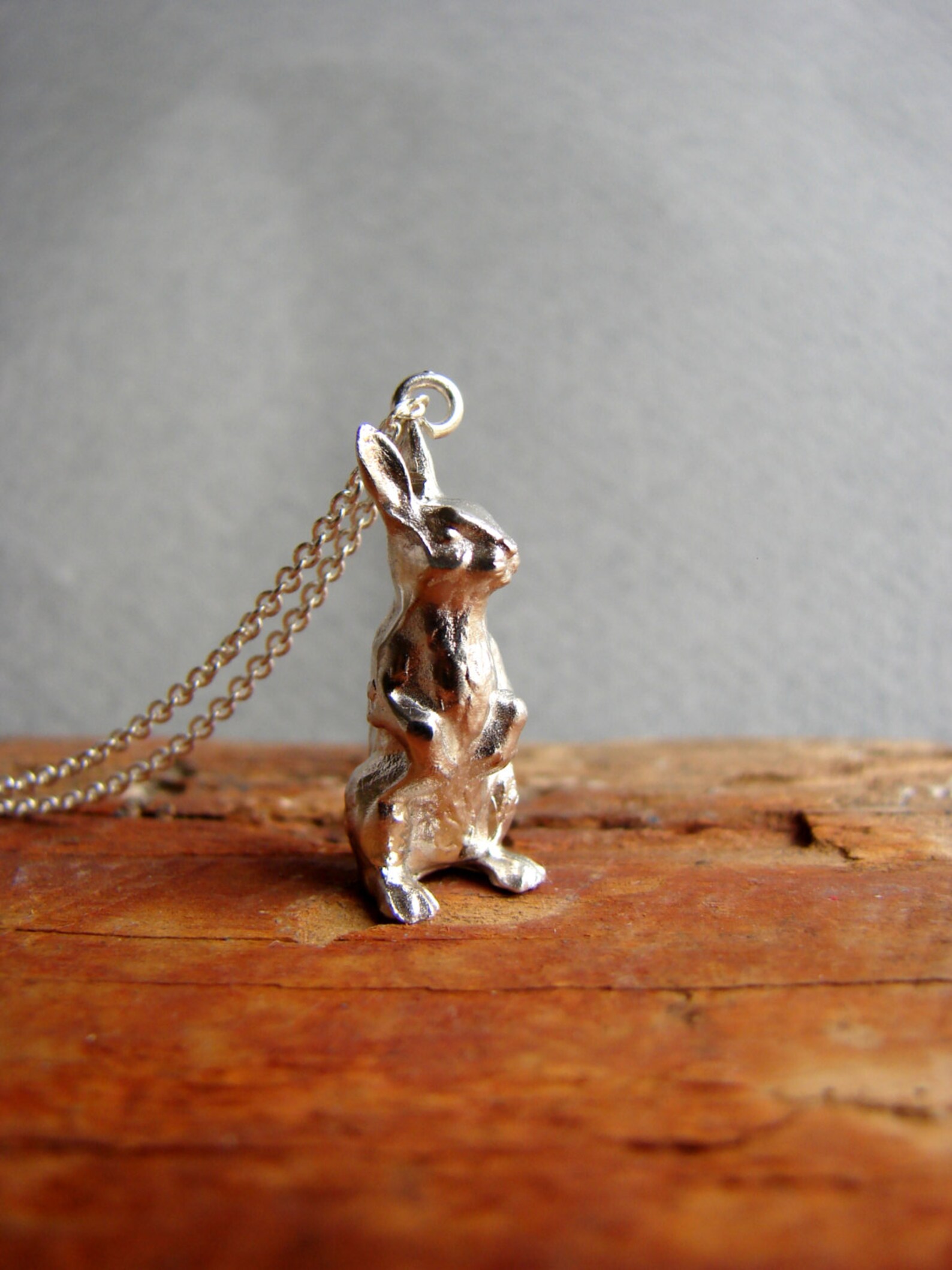 Bunny Charm Necklace Bunny Necklace Rabbit Necklace Easter Etsy