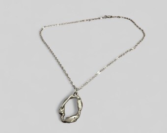 Collana in argento sterling con fuoco liquido