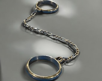 Set di anelli a catena • Anelli in argento con maglie a catena Figaro • Argento Sterling 925 / Gioielli minimalisti, audaci e delicati / Unici