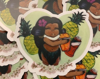 Hula Chula loves Pineapple with Tajin clear stickers