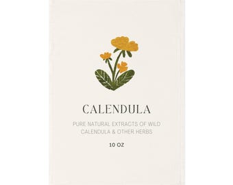 Calendula Botanical Organic Cotton Tea Towel Cream,Off-White
