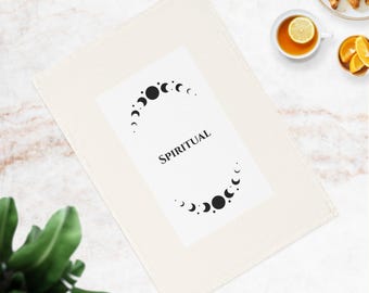 Boho Cotton Tea Towel - Spiritual, Organic, Chic Kitchen Decor, Meditation Gift, Yoga Towel, Housewarming Gift, Bohemian Tea Towel