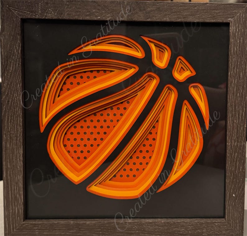 Sports Ball 3D Layered Cardstock Shadowbox Basketball Soccer (futbol ...