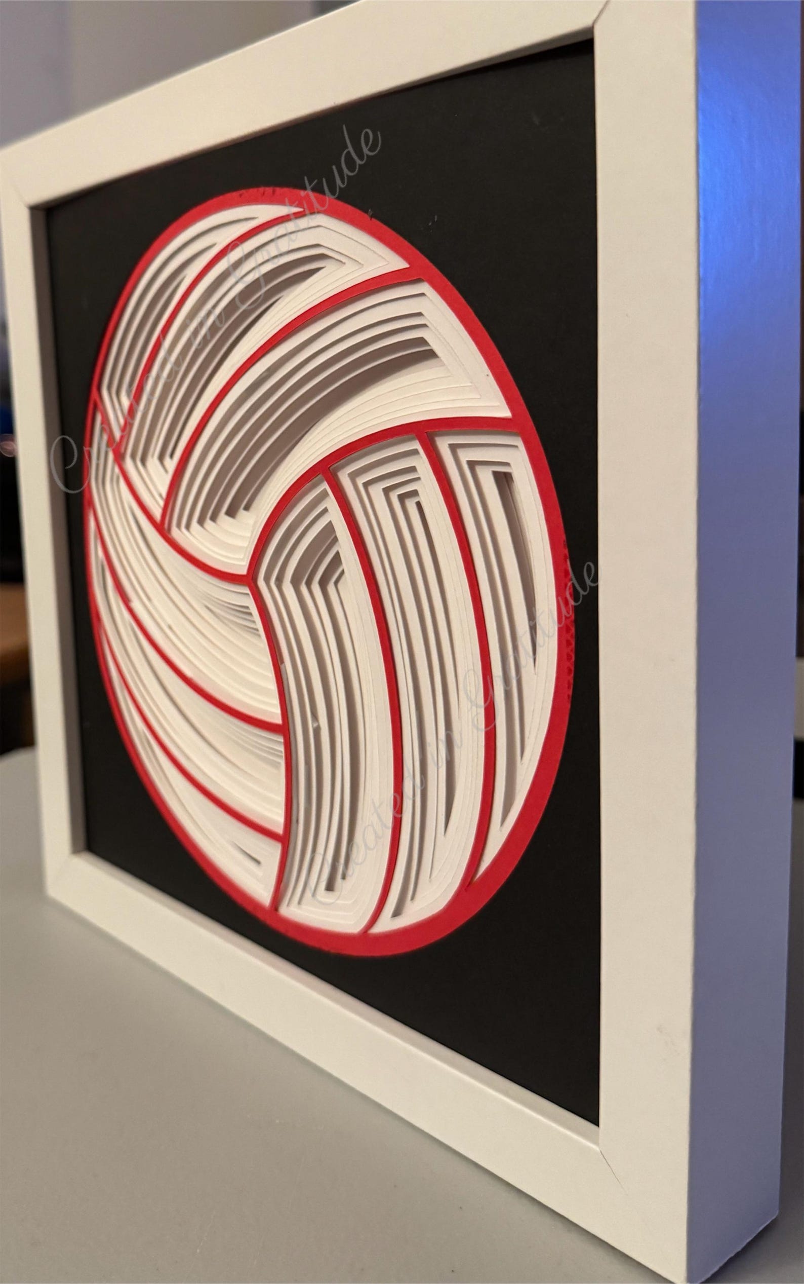 Sports Ball 3D Layered Cardstock Shadowbox Basketball Soccer (futbol ...