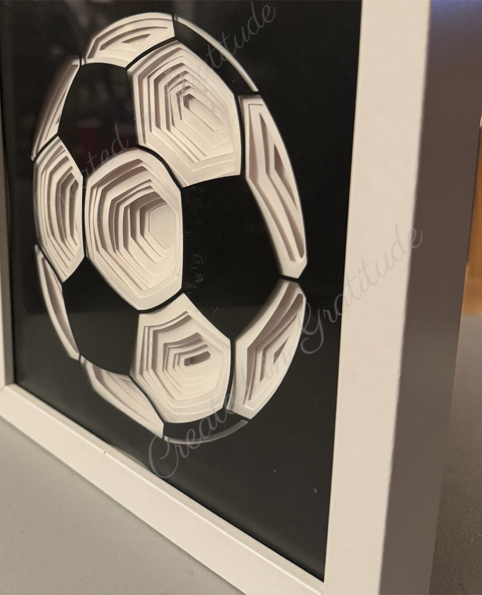 Sports Ball 3D Layered Cardstock Shadowbox Basketball Soccer (futbol ...