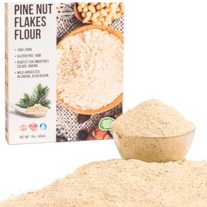 Organic Pine Nut Flakes Flour Powder - Natural Wild Harvested Healthy Baking and Salad Powder