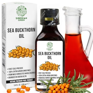Aceite de espino amarillo siberiano virgen extra prensado en frío 100% puro Altai 100 ml