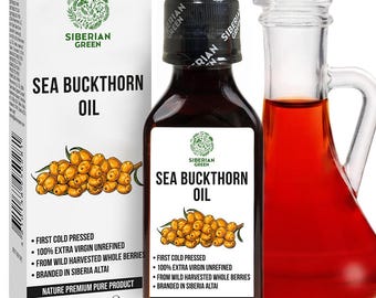 Siberian Sea Buckthorn Oil Extra Virgin Cold Pressed 100% Pure Altai 100ml