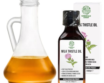 Milk Thistle Oil Premium Silymarin Supplement | Cold-Pressed Siberian Oil for Liver, Skin and Wellness | 100 ml