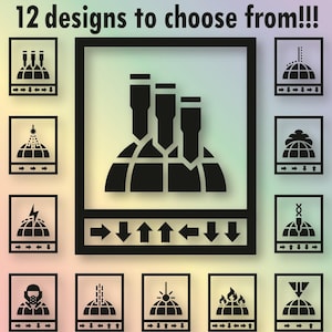 May include: A promotional image for decals, featuring 12 unique black designs within square frames. Text reads "12 designs to choose from!!!" and "Black is the color shown by default, but you have over 130 colors to choose from!!"