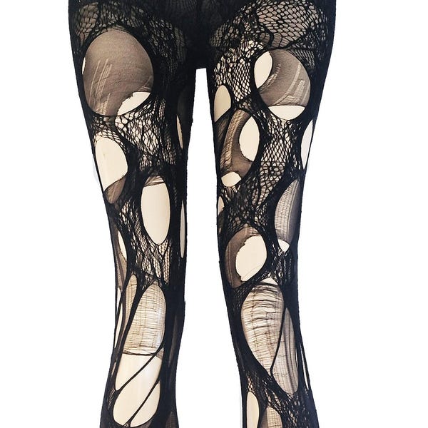 Medias de encaje negro, medias de encaje floral, medias de rejilla, medias de Halloween, medias estampadas, medias de rejilla, medias góticas, medias góticas