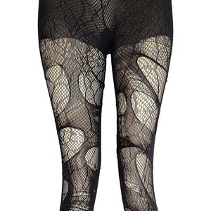 Spider Web Goth Tights Tattered & Torn Tights Fishnet Tights Sexy ...