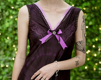 Purple slip tie dye slip dress soft grunge dress fairy dress fairy core  | pastel goth slip dress goth dress fairycore clothing