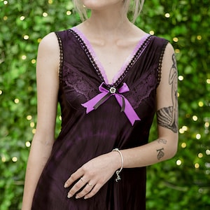 Purple slip tie dye slip dress soft grunge dress fairy dress fairy core  | pastel goth slip dress goth dress fairycore clothing