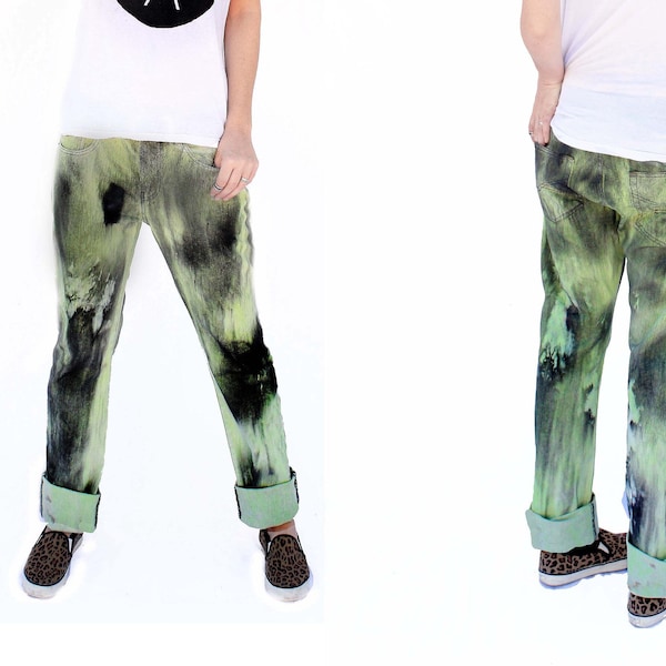 Spray Paint Jeans Etsy