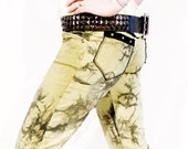 SALE Size S Decay cyberpunk yellow khaki tie dye skinny Jeans punk pants soft grunge fashion