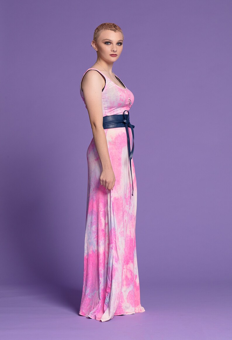 soft grunge boho maxi dress watercolor tie dye maxi dress hand dyed dress pink maxi dress bohemian maxi dress
