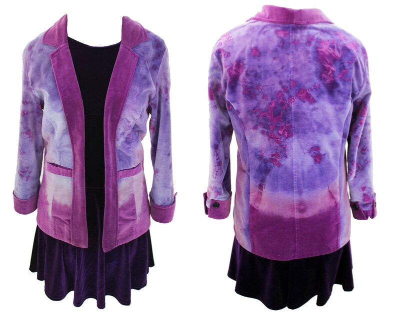 Handmade Purple Velvet Tie Dye Jacket Tie Dye Velvet Blazer Etsy