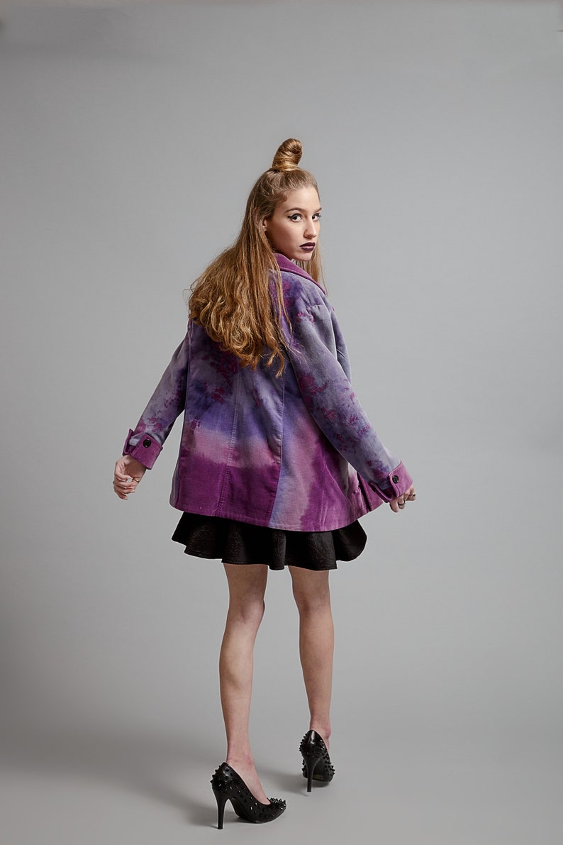 Handmade Purple Velvet Tie Dye Jacket Tie Dye Velvet Blazer Etsy