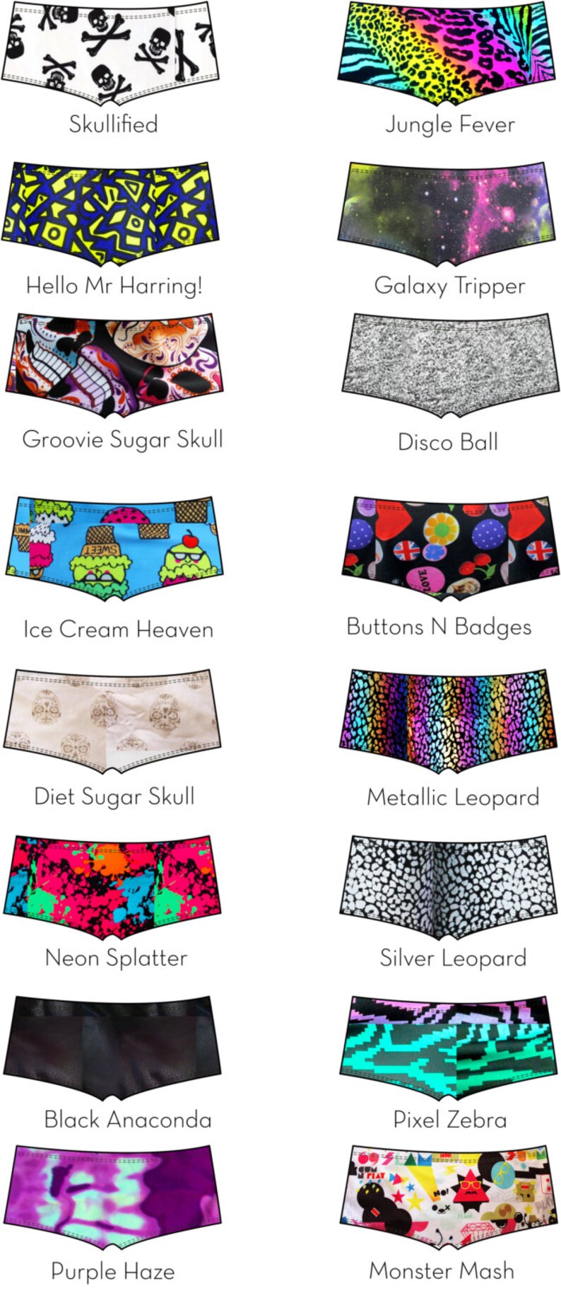 Sporty Spice Rave Bikini Bottom Galaxy Bootie Shorts Skull Etsy