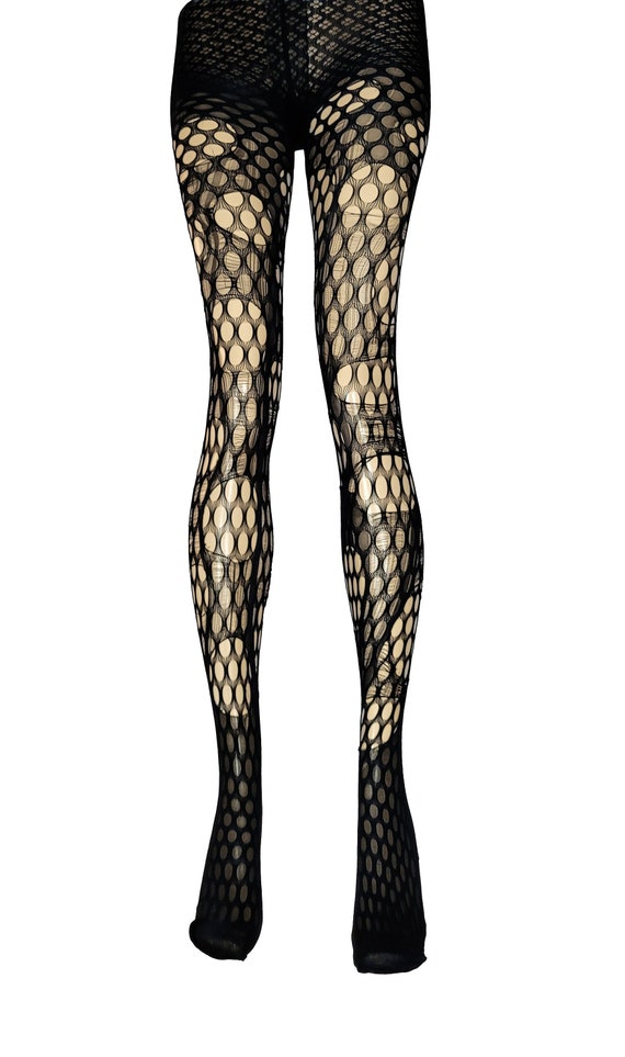 Striped Tights Goth Tights Tattered & Torn Tights Fishnet Tights Halloween Tights  Fishnet Stockings Gothic Tights Mesh Tights 