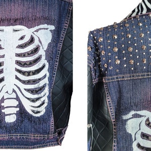 Skeleton Jacket Battle Jacket Goth Jacket Punk Jacket Custom Jean ...
