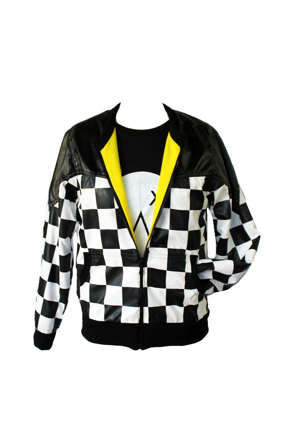 yellow checkered windbreaker