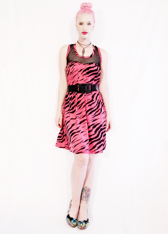 pink and black zebra dress