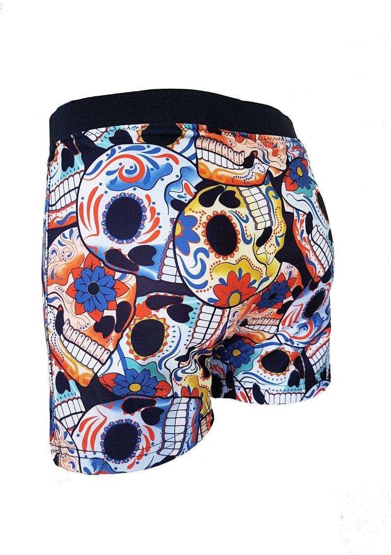 Sugar Skull Print Mens Swim Trunks Swim Shorts Bathing Suit Etsy