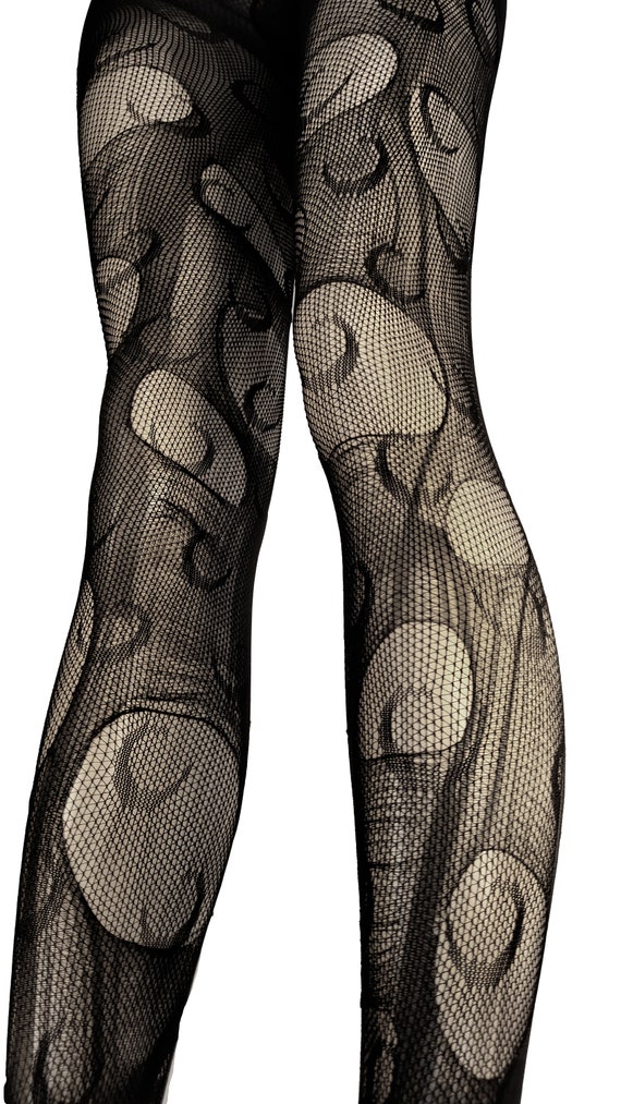 Moon Leggings Witch Leggings Tattered & Torn Tights Fishnet Tights