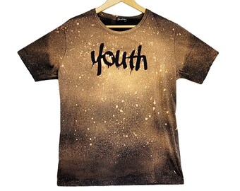 Youth bleached shirt acid wash t shirt | Unisex reverse tie dye paint splatter punk tshirt | punk shirt tie dye shirt grunge clothing