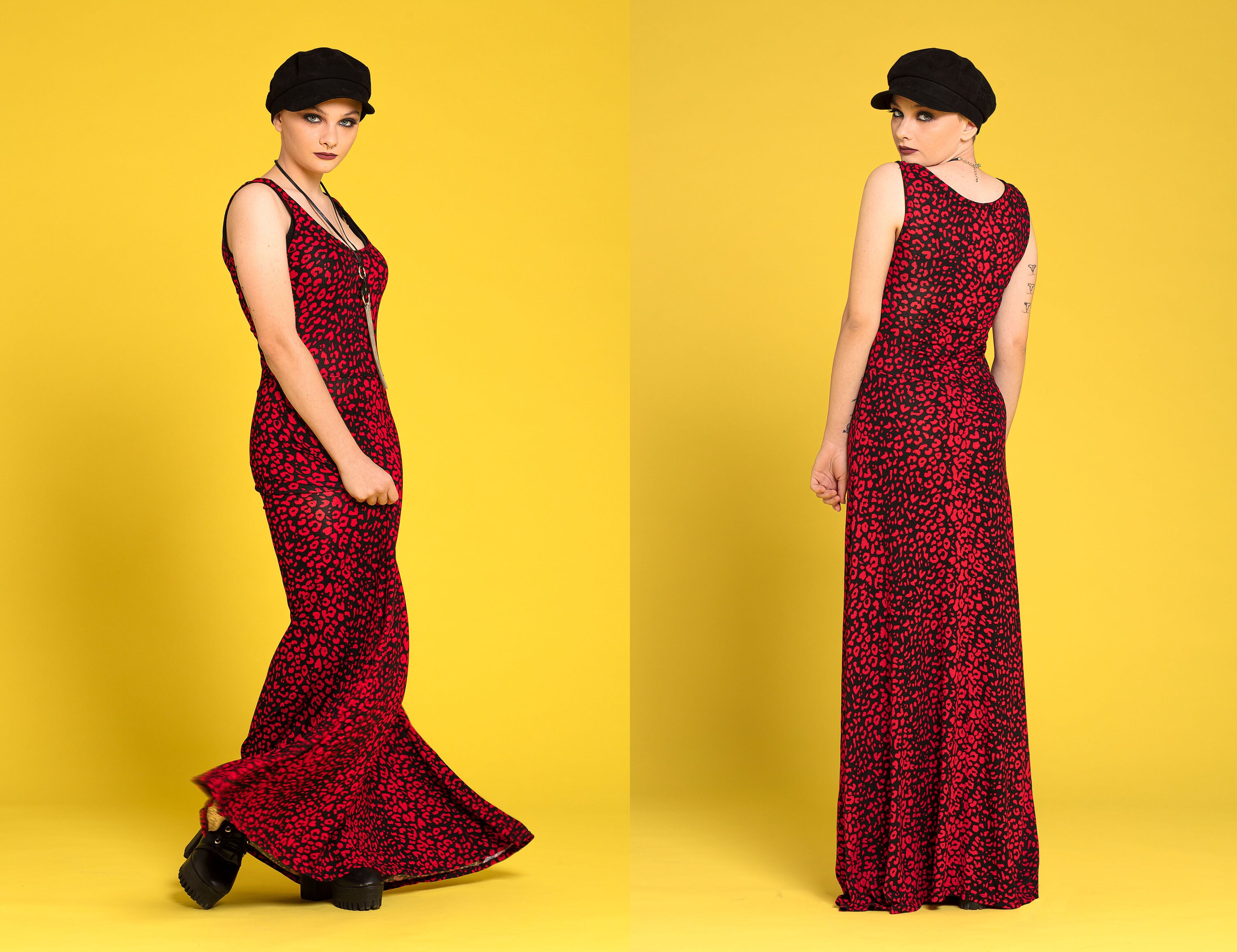 red leopard print dress