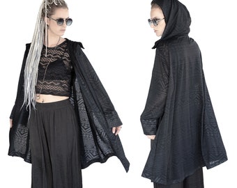 Sample Sale black kimono tribal cardigan | sheer cardigan boho kimono cardigan |  kimono jacket | festival kimono festival clothing