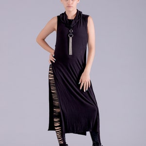 Vestido de guerrero con túnica negra con capucha, sudadera con capucha para cosplay, ropa postapocalíptica, vestido con capucha gótico, vestido steampunk, ropa alternativa