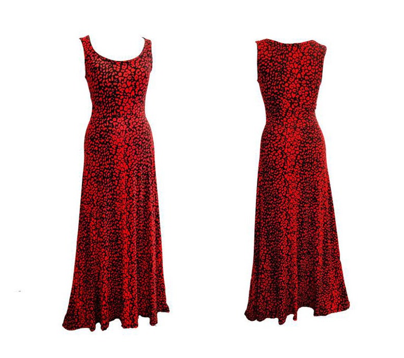 red leopard maxi dress