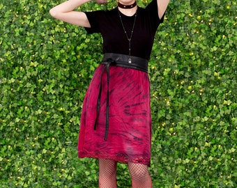 red and black tie dye slip skirt soft grunge Courtney Love slip skirt kinderwhore grunge skirt |  pastel goth skirt