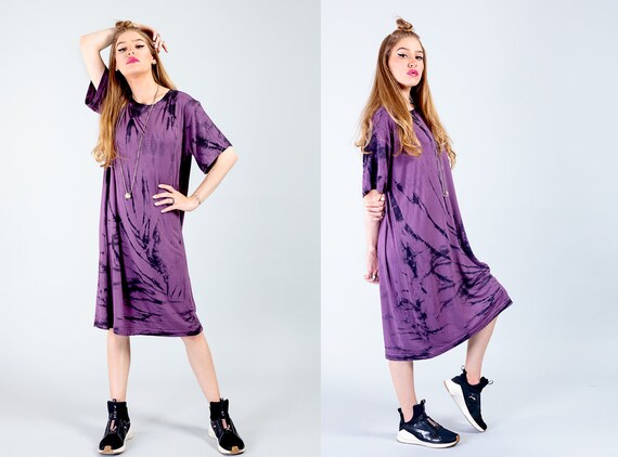 purple tie dye dress