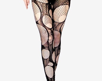 Accessorize Agoraphobix double layered tattered & torn tights fishnet leggings