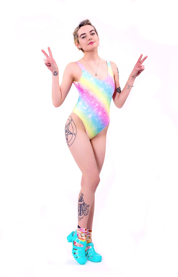 rainbow swimsuit one piece