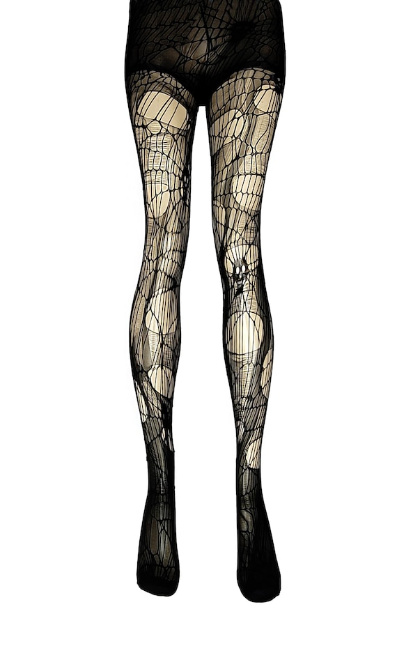 Webbed Skull Leggings Tattered N Torn Tights Skull Tights Fishnet Stockings  Nu Goth Tights Witch Tights Skull Leggings -  Canada